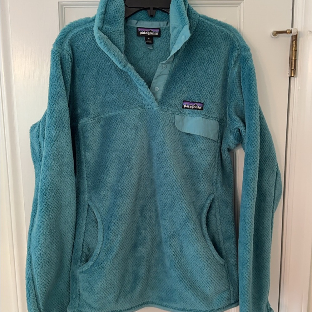 Patagonia Blue Cowl Neck Sweater
